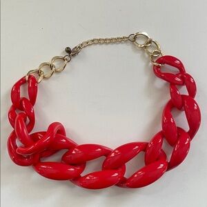 Chunky red acrylic chain necklace in EUC